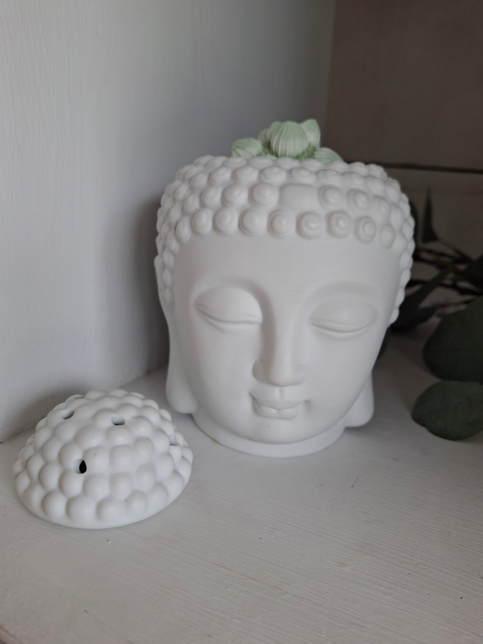 Matte White Buddha Head Wax Burner