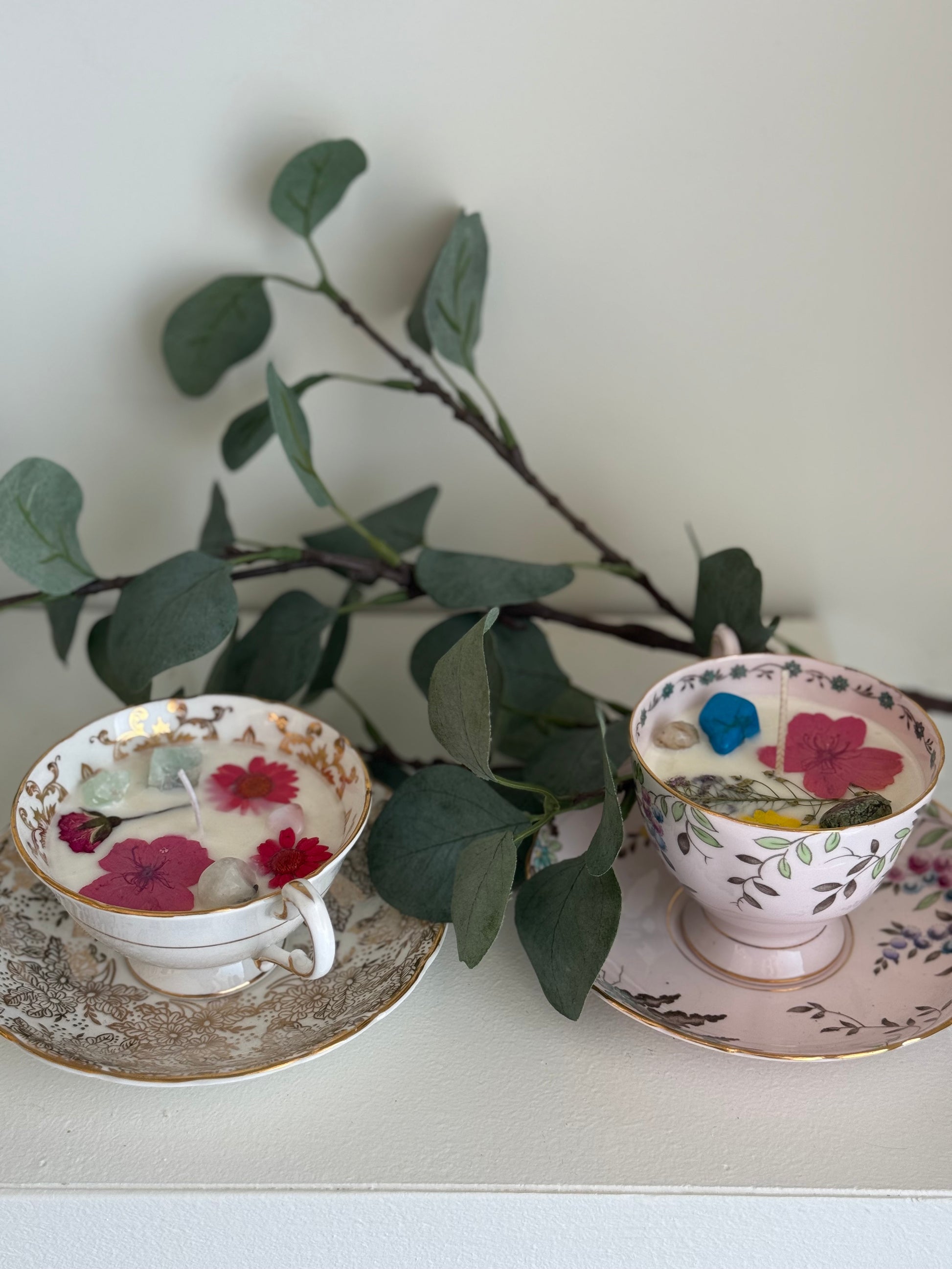Teacup Crystal Candle